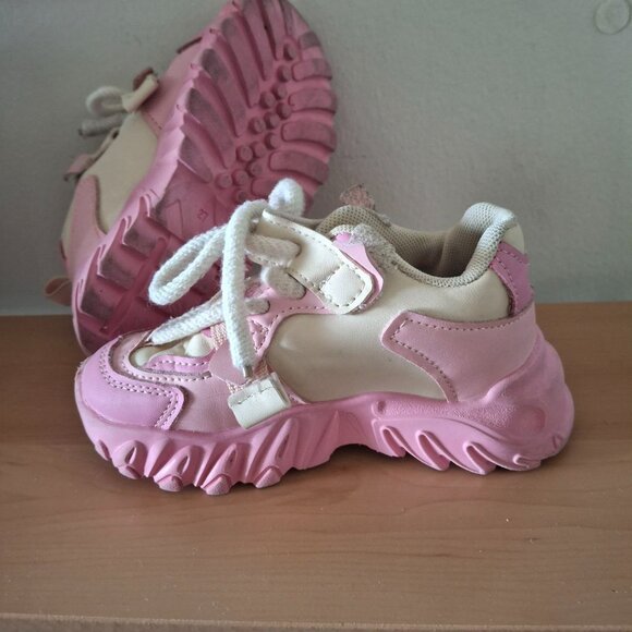 Kids' Unisex Pink Casual Running Sneakers - EU Size 27 (US Toddler 10) - Picture 3 of 6